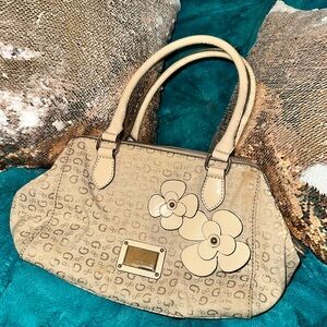 Guess Beige Floral Shoulder Bag